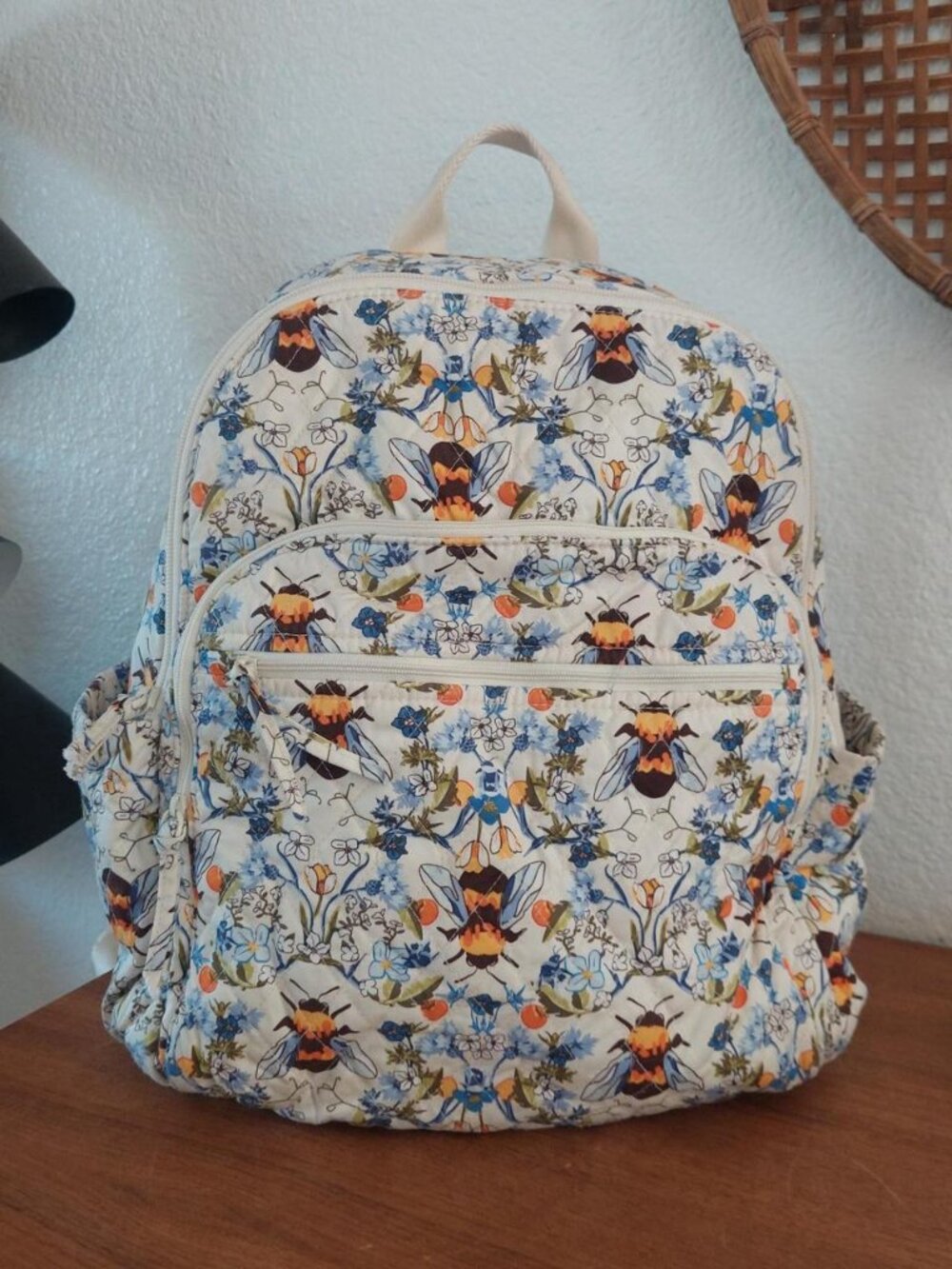Vera Bradley Bee Garden Large Bancroft Backpack Quilted Floral Laptop Bag